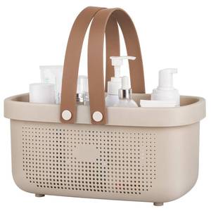 lot 20309 image: Portable Shower Caddy Basket with Handles Plastic Storage Basket Beige