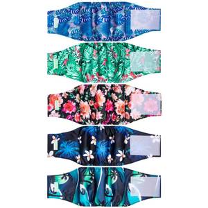 lot 20314 image: wegreeco Small Dog Diapers Male, Reusable Belly Bands for Male Dogs, Washable Doggie Puppy Diapers Wraps, Medium Large Size(5 Pack X-Small, Hawaiian)
