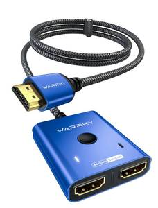 lot 20315 image: WARRKY HDMI Switch 2 in 1 Out, 4K60Hz Switcher with 3.3ft HDMI Cable -Blue