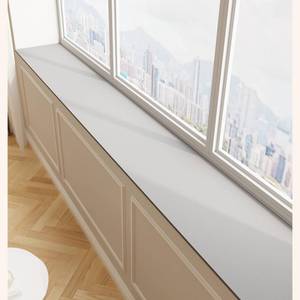 lot 20324 image: BANEBOR Window Sill Cushion Pad - Narrow Adjustable & Waterproof Window Seat Mat for Bay Windows, Absorbent Dust-Proof Liner with Non-Slip Backing,Cut-to-Fit (Light Grey, 114x4)