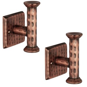 lot 20341 image: Monarch Abode Premium Steel Hand Hammered Multi-Purpose Decorative TowelCoat Hook  2 Hooks  Copper