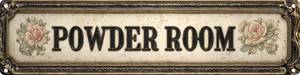 lot 20344 image: FWBOYSV Vintage Tin Sign Retro Metal Powder Room Signs for Home Decor Stylish Wall Art Plaques Gift for Bathroom Kitchen and Gothic Wall Decor 4x16 Inch