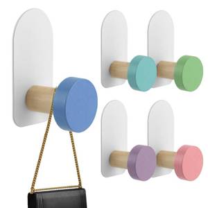 lot 20345 image: NOWHYX 5 Pcs Kids Wall Coat Hooks, Self-Adhesive Decorative Hanging Rack
