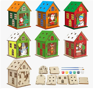 lot 1635 image: Boscenuc 14 Pack Wood Painting Festival Decor Craft Kit