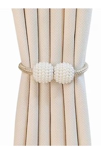 lot 20214 image: 8 Pack Magnetic Curtain Tiebacks, Curtain Tiebacks Buckles Holdbacks Holders for Home Bedroom Office Decorative Curtain(Beige)