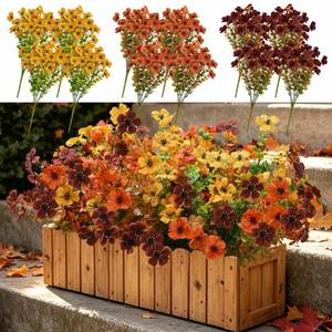 lot 1733 image: Playfizz 12 Bundles Artificial Mums, UV Resistant, Orange