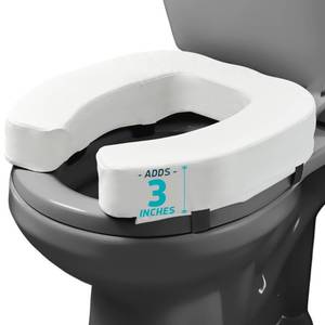lot 1734 image: Lunderg Padded Toilet Seat Riser for Seniors - Adds 3 Inches. Universal Fit