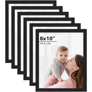 lot 1739 image: PEALSN 8x10 Picture Frame Set of 6, Wall or Tabletop, Black Woodgrain