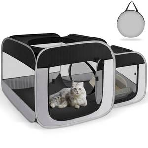 lot 1762 image: Tailtastic Large Cat Playpen with Separate Areas,Outdoo&Indoor Cat Enclosures,Portable Pet Playpen for Indoor Cats,Puppy and Small Animals, Dog Playpen with Carrybag.