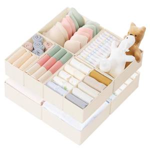lot 1769 image: Criusia Drawer Organizer Clothes, 10 Pack Dresser Organizer for Baby Clothes, Underwear, Sock- Foldable Closet Organization and Storage Dividers Bins for Nursery, Bedroom (Beige)
