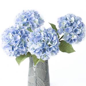 lot 1770 image: mizii 4Pcs Blue Artificial Hydrangea Flowers Large Fake Silk Hydrangea Flower with Leaves Stems Realistic Faux Hydrangeas Decorations for Wedding Table Centerpieces Vase Home Decor (Light Blue)