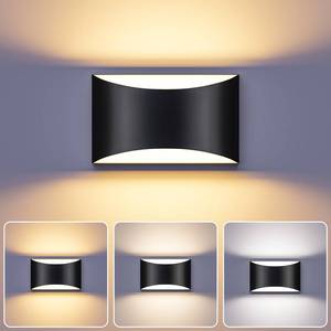 lot 1780 image: Black Modern LED Wall Sconce, 3 Colors Hardwired Indoor Wall Lights