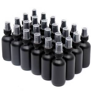lot 2073 image: NOOEEISS Frosted Black Glass Small Spray Bottle 2 oz 24 Packs,Fine Mist Sprayer Small Clear Bottles,Refillable Containers mini spray bottles for Cleaning Solutions and Skin Care (Frosted Black 24pcs)