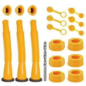 lot 2082 image: Gas Can Spout Replacement Kit, Gas Can Nozzle Replacement (3 Kits-Yellow)
