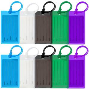 lot 2092 image: A 10 Pack Luggage Tags for Suitcases, Airplane Travel Essentials