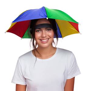 lot 2094 image: Windy City Novelties 13 Rainbow Umbrella Hat for Adults & Kids