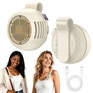 lot 2101 image: 2Pack Portable Clip-On Fan for Shirt, 2.8 oz Lightweight Palm-Size Mini Fan