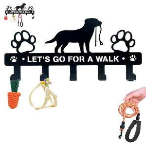 lot 2106 image: Delllala 5-Hooks Dog Leash Holder for Wall�� Dog Accessory Holder ��Metal Key Holder Leash Hooks