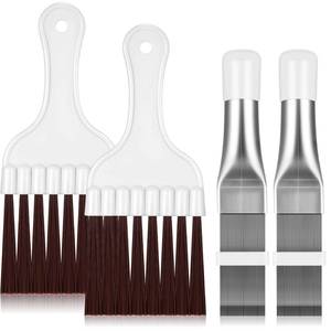 lot 2114 image: Boao 4 Pieces Air Conditioner Condenser Fin Comb and Fin Cleaning Brush
