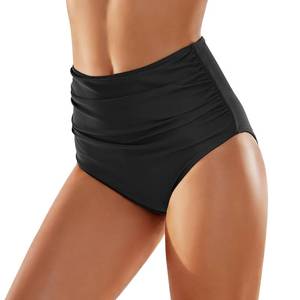 lot 2122 image: High Waisted Bikini Bottoms Tummy Control Ruched Swim Bottom Black Swimsuits Bottoms Bathing Suit for Women Black XL