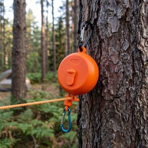 lot 2128 image: Multi Functional Telescopic Clothesline, 26ft Portable Business Travel Hotel Outdoor Camping Drying and Storage Tool (Orange)