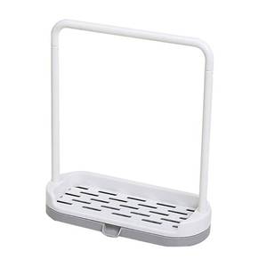 lot 2130 image: Kitchen Sink Sponge Holder with Dish Cloth Drying Rack, Rag Soap Rack Removable Sponge Brush Soap Dish Rack Sink Storage Organizer for Kitchen Countertop (Grey)
