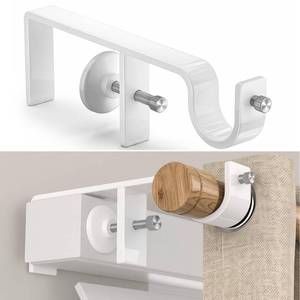 lot 2133 image: Over-Blinds Curtain Rod Brackets for Outside-Mounted Blinds, Fits 1.2-2.2 Headrails