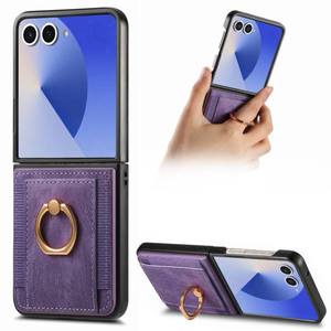 lot 2137 image: PAOBIR for Samsung Galaxy Z Flip 8 Wallet Case with Card Holder Purple