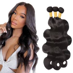 lot 2162 image: Human Hair Bundles Body Wave Bundles 26 28 30 Inch Unprocessed Brazilian Virgin Hair Weave 3 Bundles #1B Natural Black Body Wave Bundles Human Hair Extensions 50 Grams Per Bundle