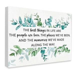 lot 2163 image: The Best Things In Life Are The People We Love Wall Decor,Inspiratioanl Quotes Sage Canvas Paintings Framed For Office Workplace Wall Art Decor