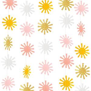 lot 2170 image: Letjolt Pink Sunshine Decor Garland 2 Pcs First Trip Around the Sun