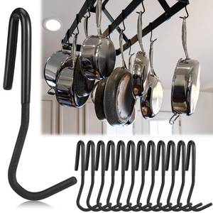 lot 4011 image: MorningRo 12-Piece 5-Inch Black Metal S-Hooks