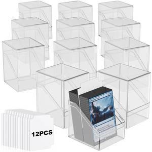 lot 7817 image: Mlikero Card Deck Cases 12-Pack Acrylic Storage Box
