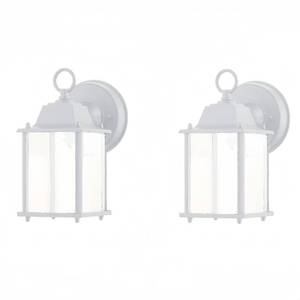 lot 7833 image: Wisbeam White Outdoor LED Wall Lantern, 2-Pack