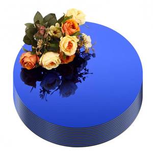 lot 7834 image: Thyle Round Mirrors 10 Inch Blue Set of 12