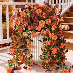 lot 7844 image: INQCMY Artificial Fall Flowers Plants 2-Bundle