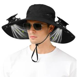 lot 8132 image: AUJ Solar Powered Fan Hat with Dual Fans