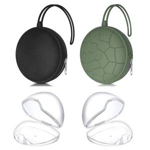 lot 8133 image: 4-Pack Pacifier Holder & Storage Case Set with Pouches