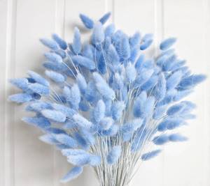 lot 8136 image: CKBT Blue Dried Pampas Grass Decor 120 Pcs 17-inch