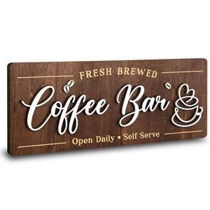 lot 8142 image: Woodamore Coffee Bar Wall Sign 14x5.7 inch