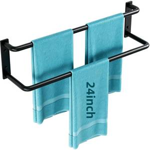 lot 8149 image: PDBADA 24 Inch Double Towel Bar Matte Black
