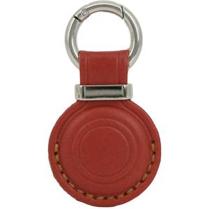 lot 8157 image: Full Grain Leather AirTag Holder Keychain Chestnut