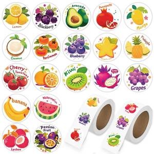 lot 8163 image: Taeekiy Fruit Stickers Bulk 1000 Pcs 2 Roll
