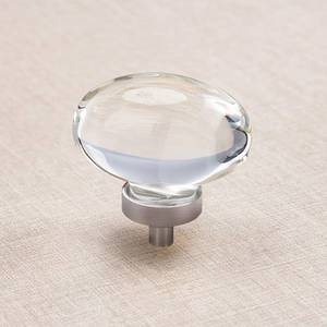 lot 8189 image: CLCTK 4 Pack Crystal Glass Cabinet Knobs, Oval 1.8