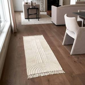 lot 8195 image: Kibaga Boho Runner Rug 2x6 ft Cotton with Tassels