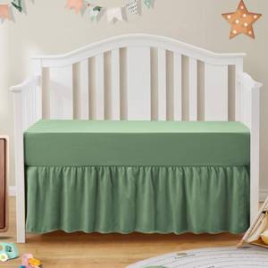 lot 8196 image: 2-Piece Crib Sheet & Skirt Set, Sage