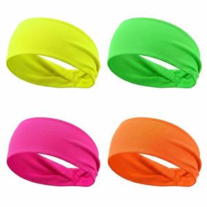 lot 8197 image: Mabor Neon Headbands 4-Pack Sports Sweatbands