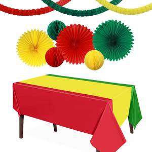 lot 8219 image: Boao Reggae Party Table Cover & Ceiling Decorations Set