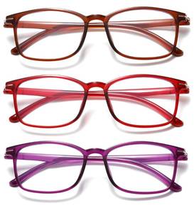 lot 8230 image: KLYNO Reading Glasses 3-Pack 1.5 Blue Light Blocking