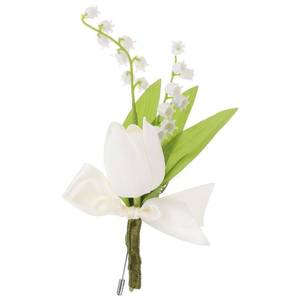 lot 8244 image: HOMSFOU Artificial Tulip Flower Wedding Boutonniere White